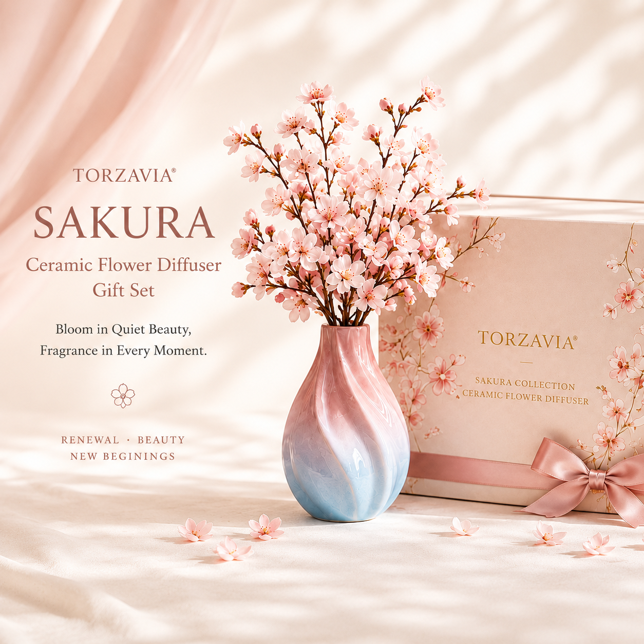 🌸 Torzavia® Sakura Bloom Ceramic Gift Set