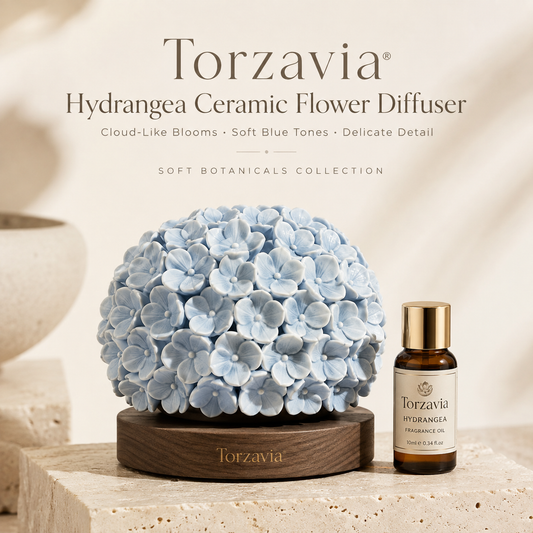 💙 Torzavia® Hydrangea Ceramic Flower Diffuser