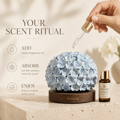 💙 Torzavia® Hydrangea Ceramic Flower Diffuser