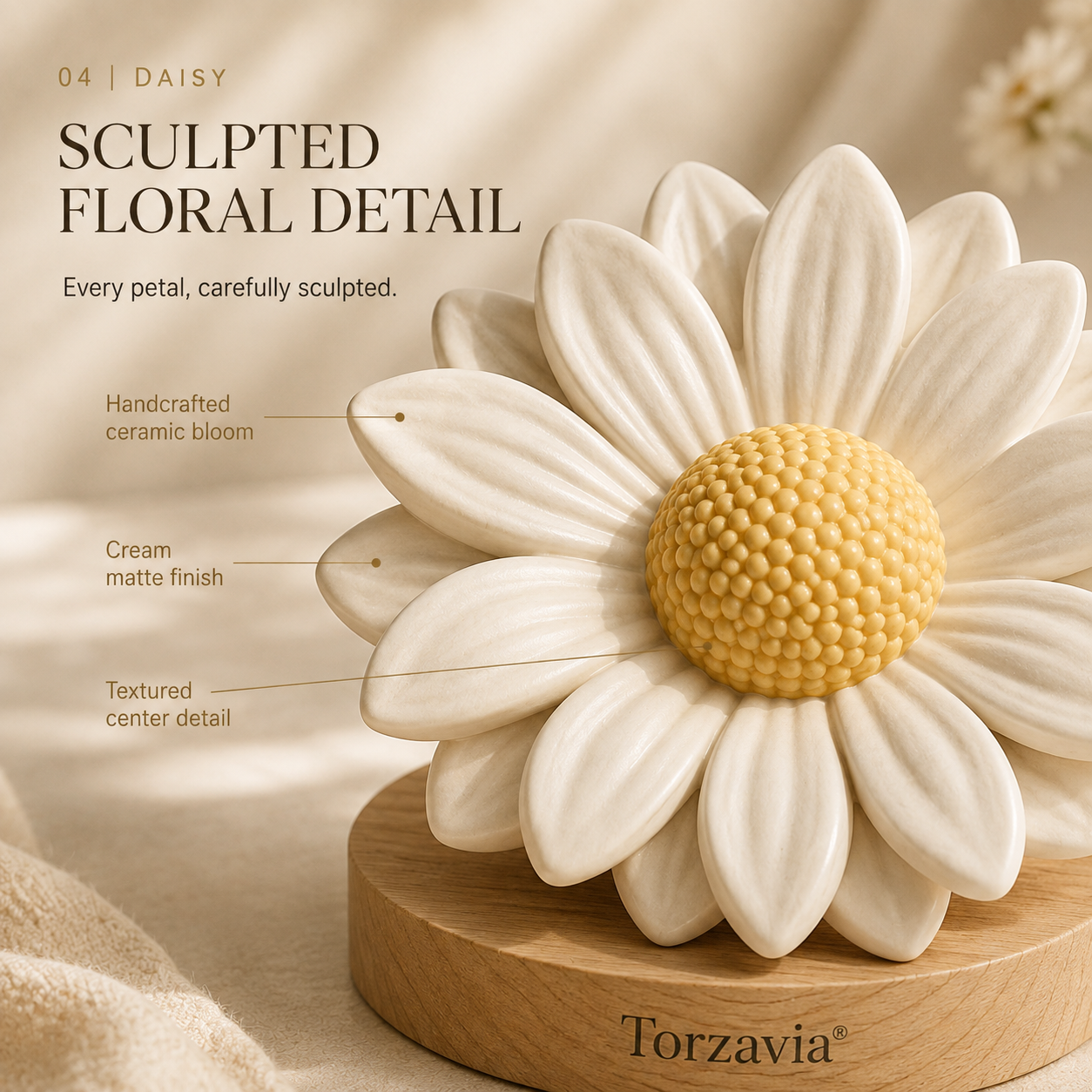 🌼 Torzavia® Daisy Ceramic Flower Diffuser