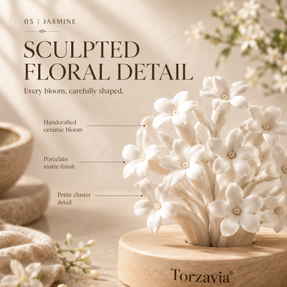 🌿 Torzavia® Jasmine Ceramic Flower Diffuser