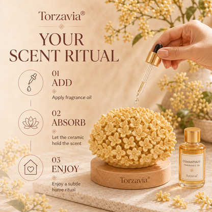 💛 Torzavia® Osmanthus Ceramic Flower Diffuser