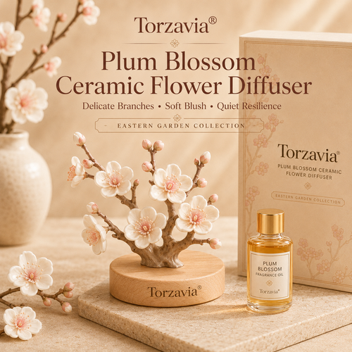 🌸 Torzavia® Plum Blossom Ceramic Flower Diffuser