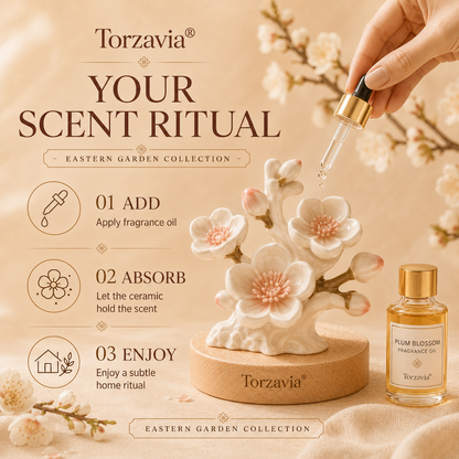 🌸 Torzavia® Plum Blossom Ceramic Flower Diffuser