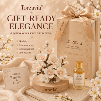 🌸 Torzavia® Plum Blossom Ceramic Flower Diffuser