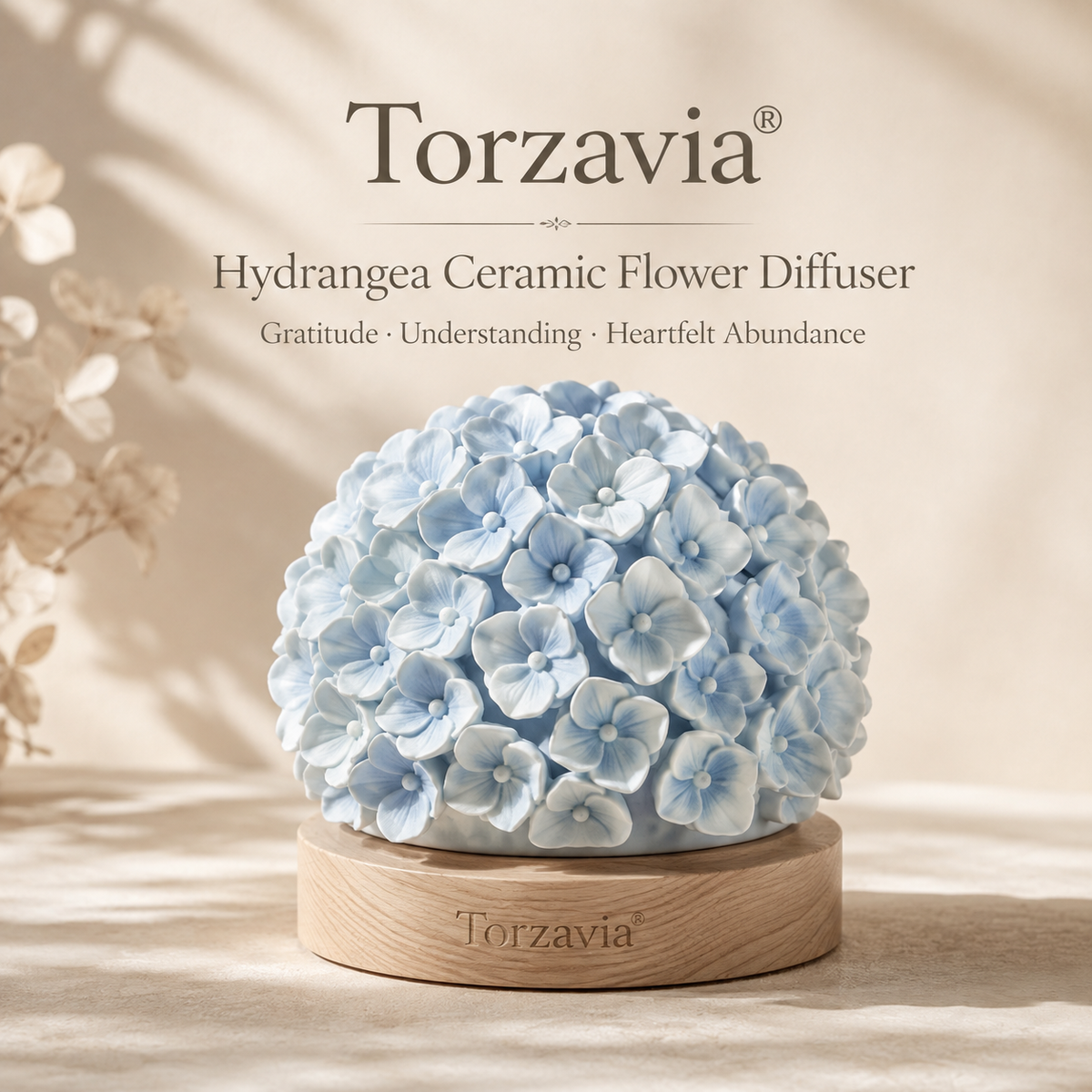 💙 Torzavia® Hydrangea Ceramic Flower Diffuser