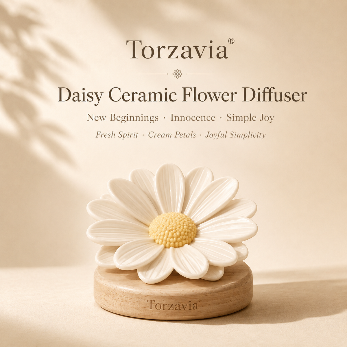 🌼 Torzavia® Daisy Ceramic Flower Diffuser