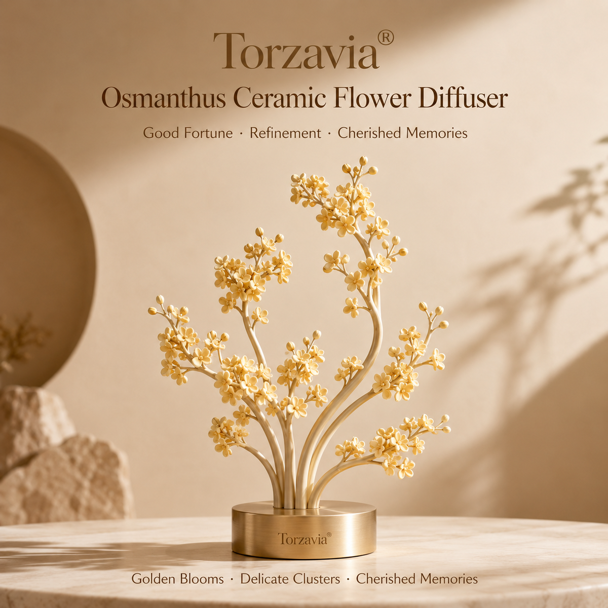 💛 Torzavia® Osmanthus Ceramic Flower Diffuser