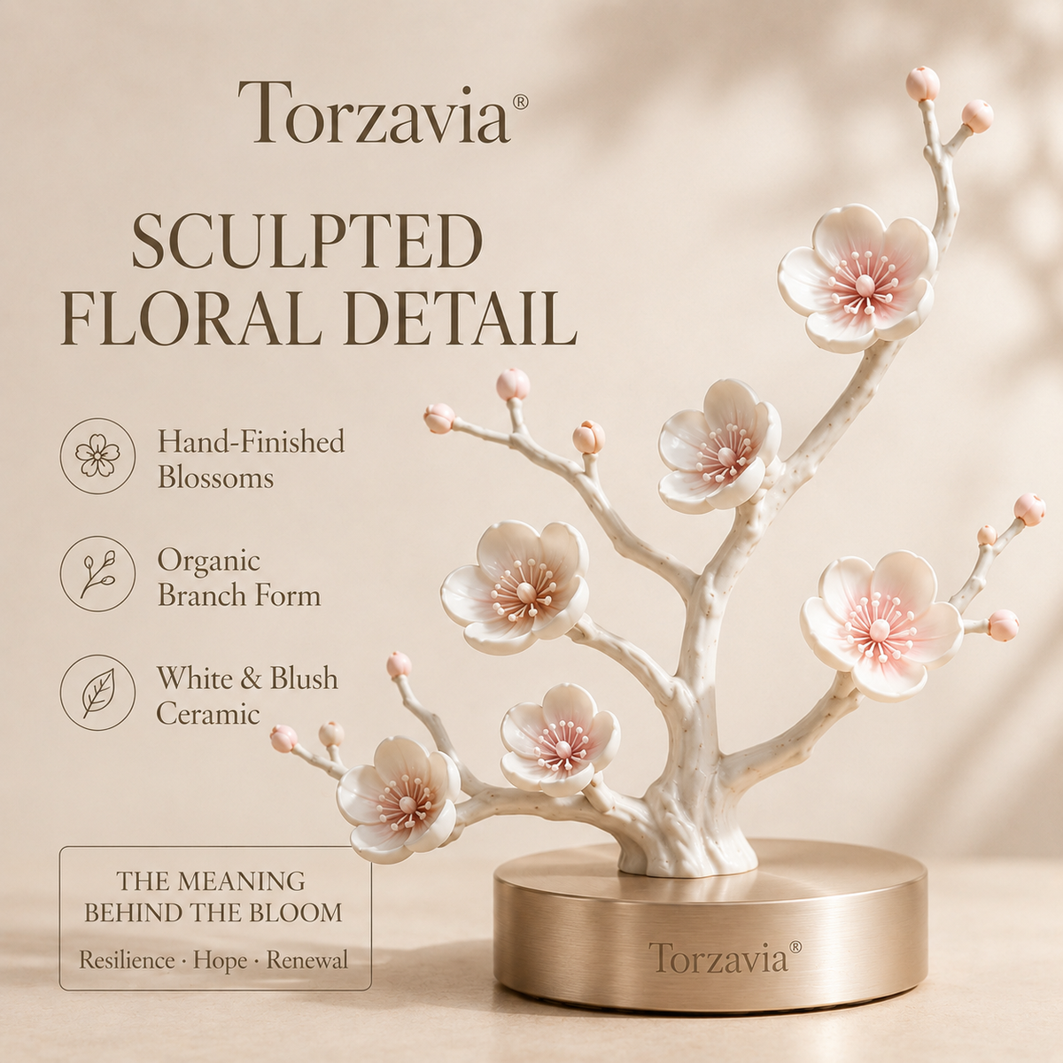 🌸 Torzavia® Plum Blossom Ceramic Flower Diffuser