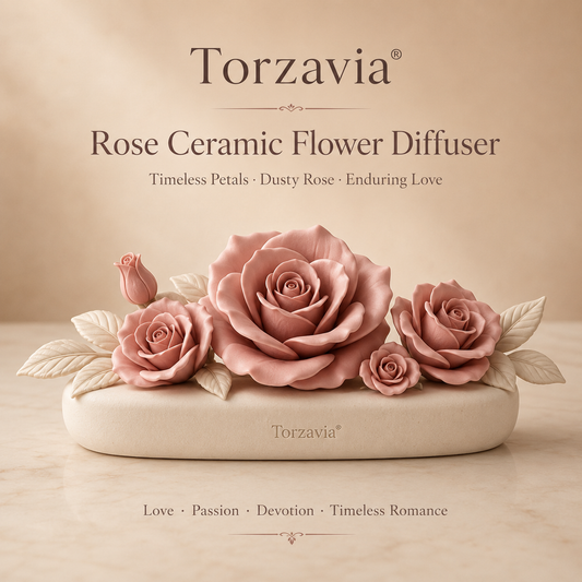 🌹 Torzavia® Rose Ceramic Flower Diffuser