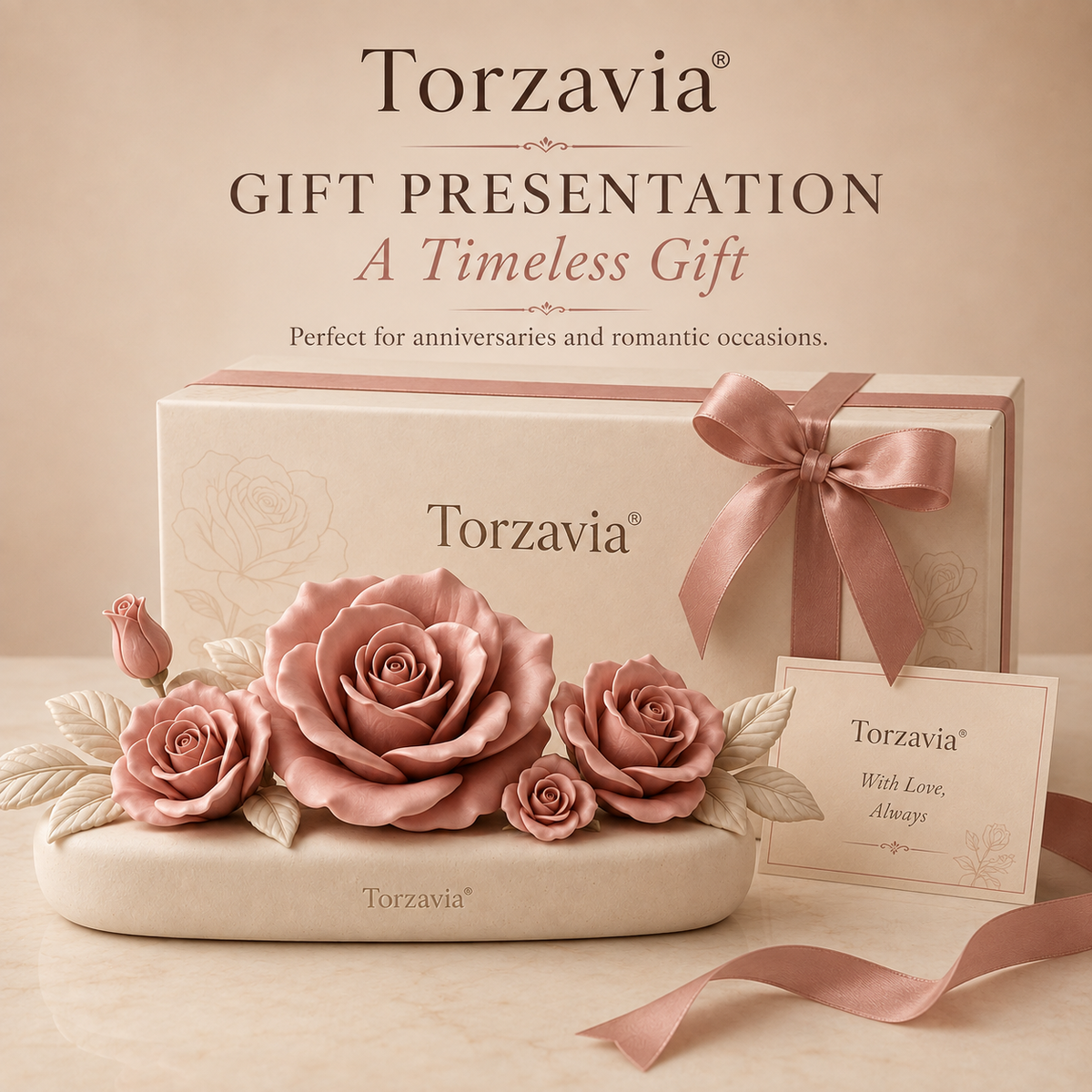 🌹 Torzavia® Rose Ceramic Flower Diffuser
