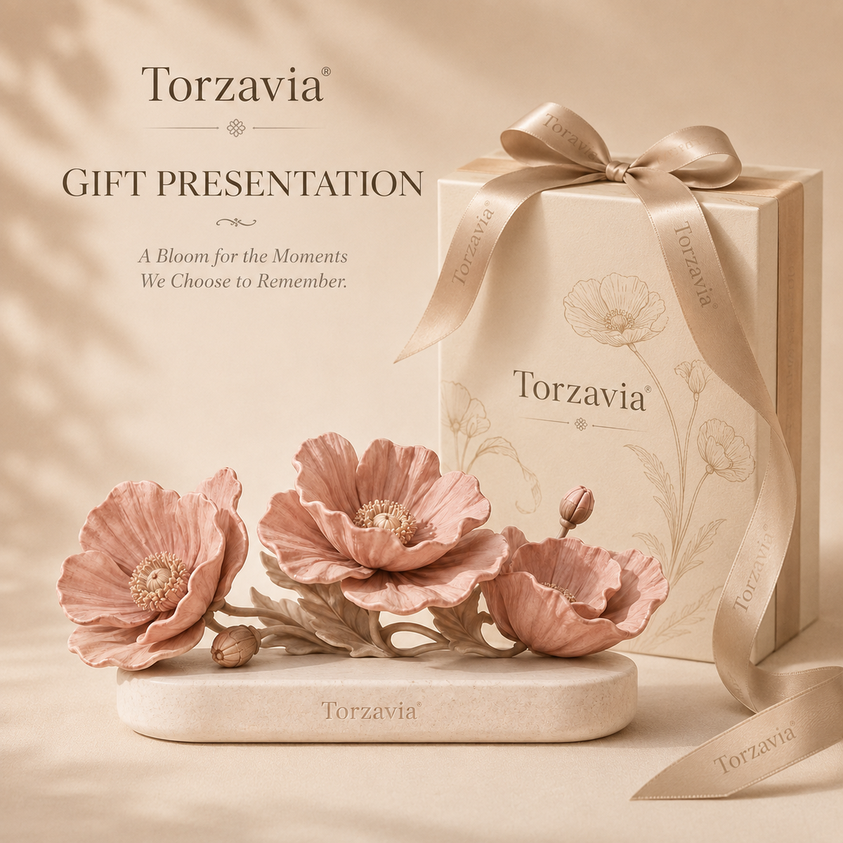 🧡 Torzavia® Poppy Ceramic Flower Diffuser