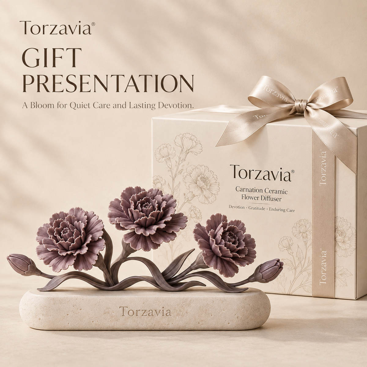 🌷 Torzavia® Carnation Ceramic Flower Diffuser