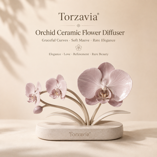 🌸 Torzavia® Orchid Ceramic Flower Diffuser